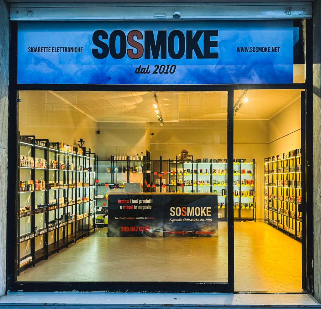 Insegna SOSmoke di sera